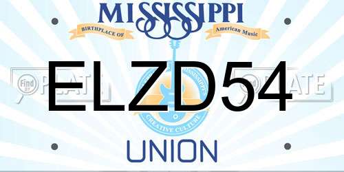 ELZD54 Mississippi License Plate