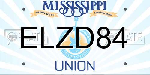 ELZD84 Mississippi License Plate