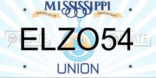 ELZO54 Mississippi License Plate