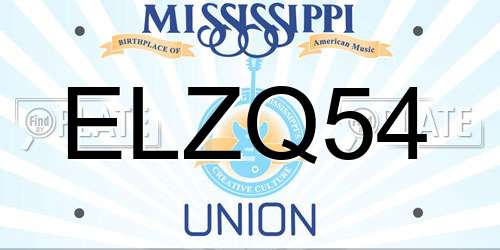 ELZQ54 Mississippi License Plate