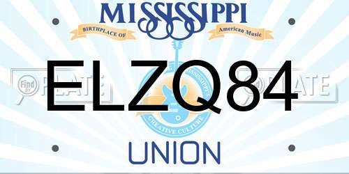 ELZQ84 Mississippi License Plate