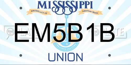 EM5B1B Mississippi License Plate