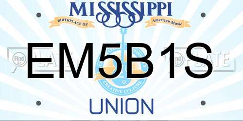 EM5B1S Mississippi License Plate