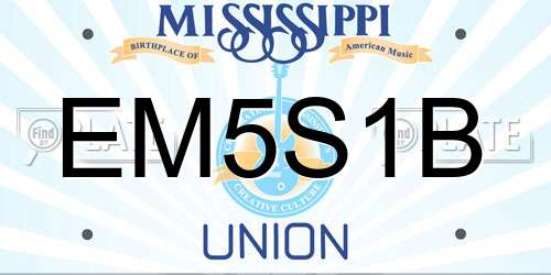 EM5S1B Mississippi License Plate