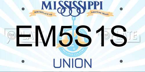 EM5S1S Mississippi License Plate