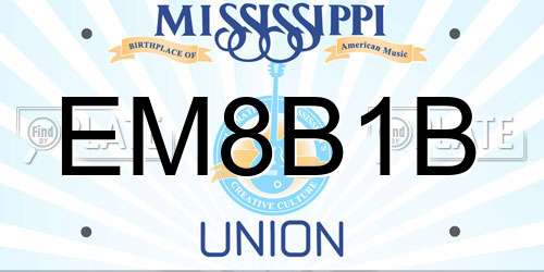 EM8B1B Mississippi License Plate