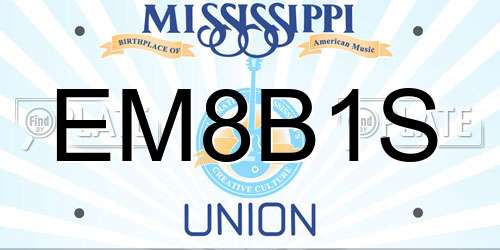 EM8B1S Mississippi License Plate
