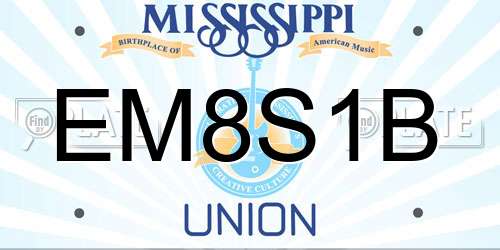 EM8S1B Mississippi License Plate