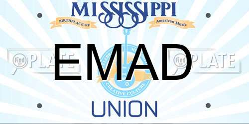 EMAD Mississippi License Plate