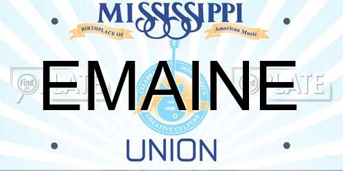 EMAINE Mississippi License Plate
