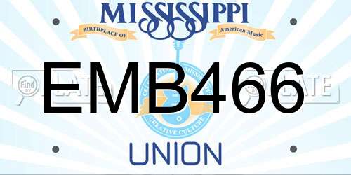 EMB466 Mississippi License Plate