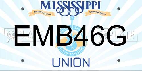 EMB46G Mississippi License Plate