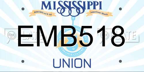 EMB518 Mississippi License Plate