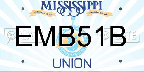 EMB51B Mississippi License Plate