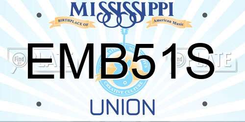 EMB51S Mississippi License Plate