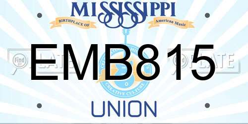 EMB815 Mississippi License Plate