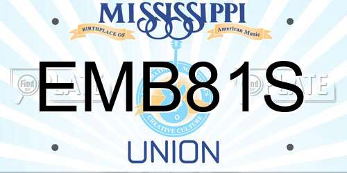 EMB81S Mississippi License Plate