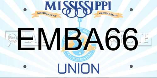 EMBA66 Mississippi License Plate