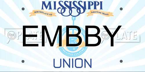 EMBBY Mississippi License Plate