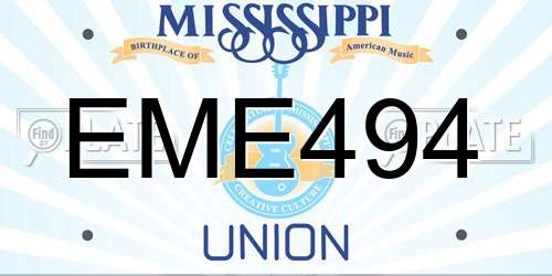 EME494 Mississippi License Plate