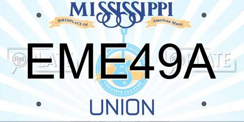 EME49A Mississippi License Plate