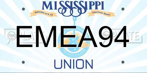 EMEA94 Mississippi License Plate