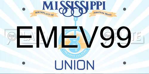 EMEV99 Mississippi License Plate