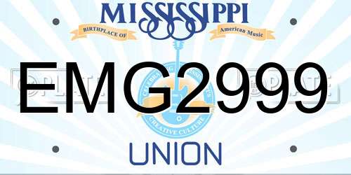 EMG2999 Mississippi License Plate