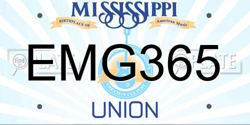 EMG365 Mississippi License Plate