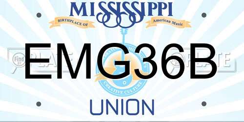 EMG36B Mississippi License Plate