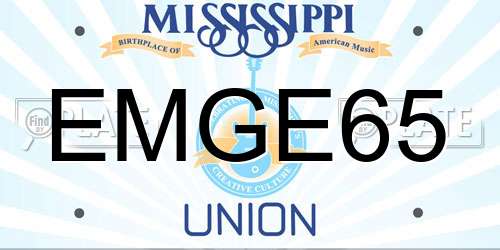 EMGE65 Mississippi License Plate