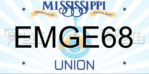 EMGE68 Mississippi License Plate