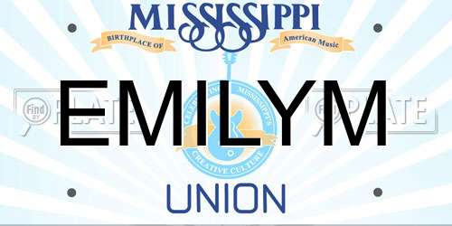 EMILYM Mississippi License Plate