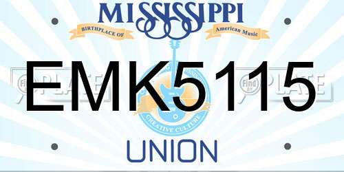 EMK5115 Mississippi License Plate