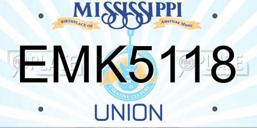 EMK5118 Mississippi License Plate