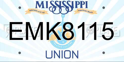 EMK8115 Mississippi License Plate