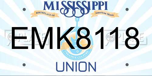 EMK8118 Mississippi License Plate