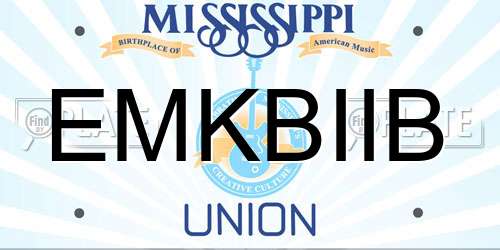 EMKBIIB Mississippi License Plate