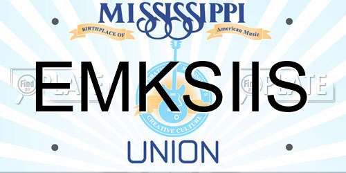 EMKSIIS Mississippi License Plate