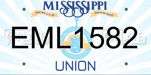 EML1582 Mississippi License Plate