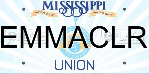 EMMACLR Mississippi License Plate