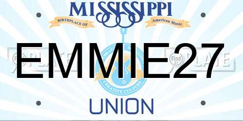 EMMIE27 Mississippi License Plate