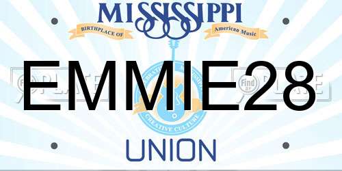 EMMIE28 Mississippi License Plate
