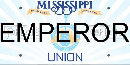 EMPEROR Mississippi License Plate