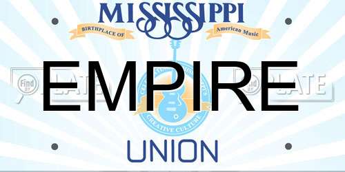EMPIRE Mississippi License Plate