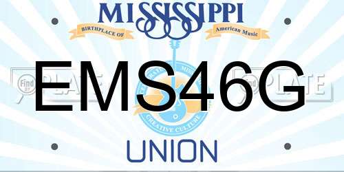 EMS46G Mississippi License Plate