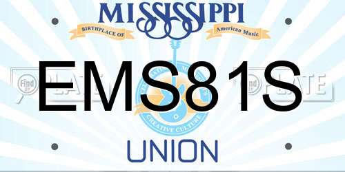 EMS81S Mississippi License Plate