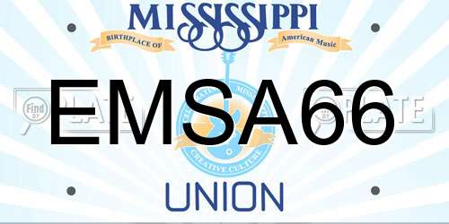 EMSA66 Mississippi License Plate