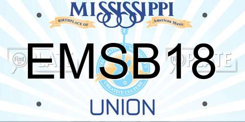 EMSB18 Mississippi License Plate