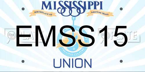 EMSS15 Mississippi License Plate
